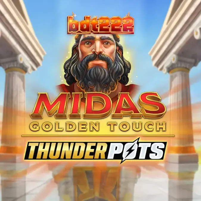 Midas Golden Touch: Thunder Pots slot game interface showing the chest collection mechanic.